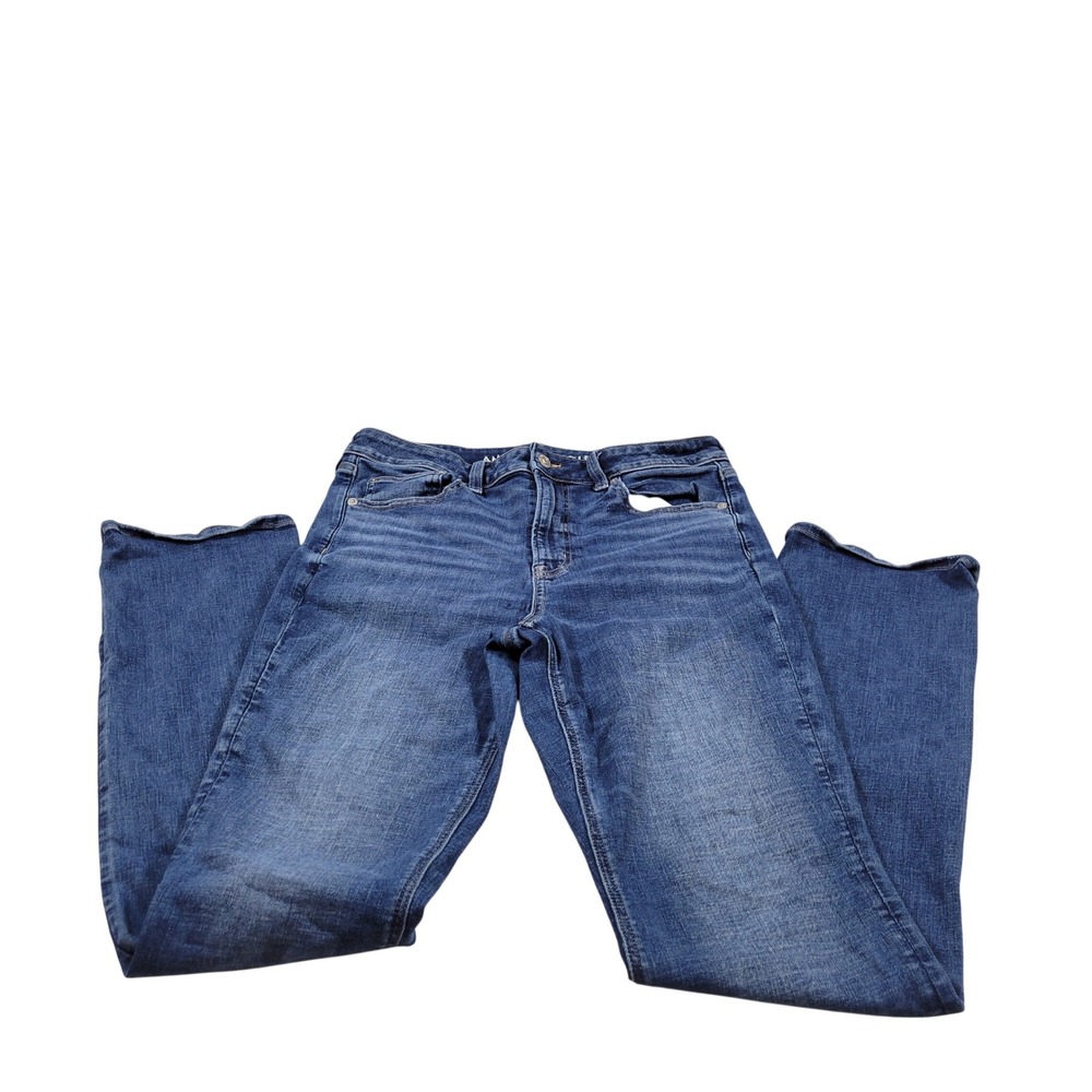 American Eagle The Stacked Jean Women 12 Short Blue Excellent Next Level Stretch